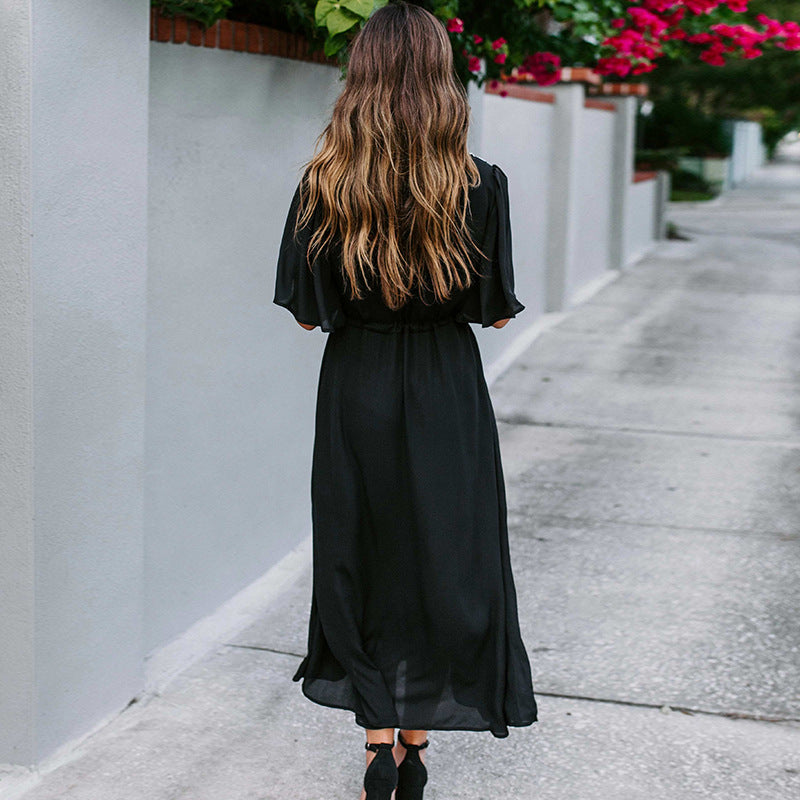 Rayon Black Background White Line Beach Cover Up Maxi Dress Seaside Holiday Dress Swimsuit With Sun Protection Clothing Women Bella Mia